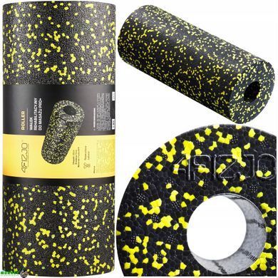Массажный ролик (валик, роллер) гладкий 4FIZJO EPP PRO+ 33 x 14 см 4FJ0055 Black/Yellow