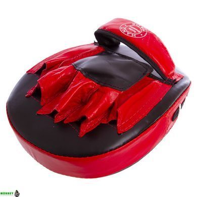 Лапа Вигнута для боксу та єдиноборств BOXER 2010-01 Чорний-червоний 19х23х4см 2шт