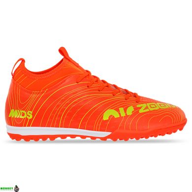 Сороконожки обувь футбольная ZOOM 230313-1 R.ORANGE/LIME размер 40-45 (верх-PU, подошва-RB, оранжевый-лимонный)