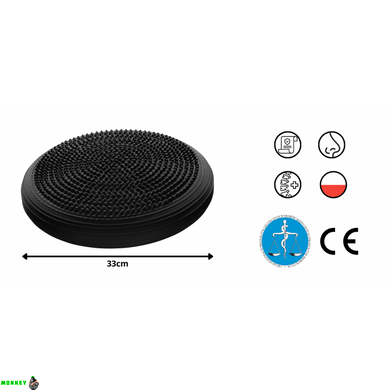 Балансировочная подушка-диск 4FIZJO MED+ 33 см (сенсомоторная) массажная 4FJ0051 Black