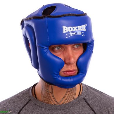 Шолом боксерський з повним захистом шкірозамінник BOXER 2036 М-L кольори в асортименті