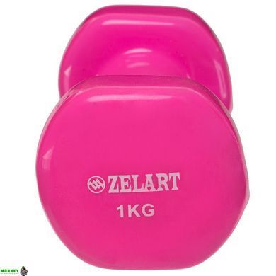 Гантелі для фітнесу з вініловим покриттям Zelart Beauty TA-5225-1 Синій 2шт 1кг