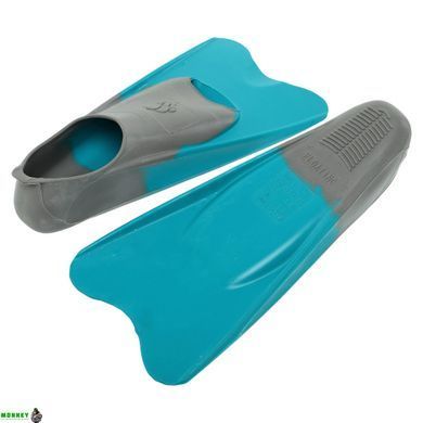 Ласты для тренировок в бассейне короткие с закрытой пяткой MadWave M074606216W размер 34-35 бирюзовый