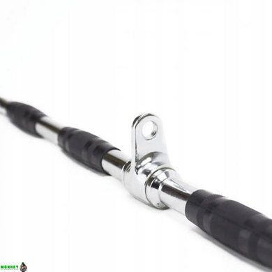 Ручка для верхней тяги York Fitness 122см изогнутая с резиновыми рукоятками, хром