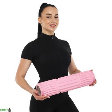 Роллер масажний циліндр (ролик мфр) 45см Grid Spine Roller SP-Sport FI-9390 Рожевий