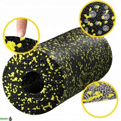 Массажный ролик (валик, роллер) гладкий 4FIZJO EPP PRO+ 33 x 14 см 4FJ0055 Black/Yellow