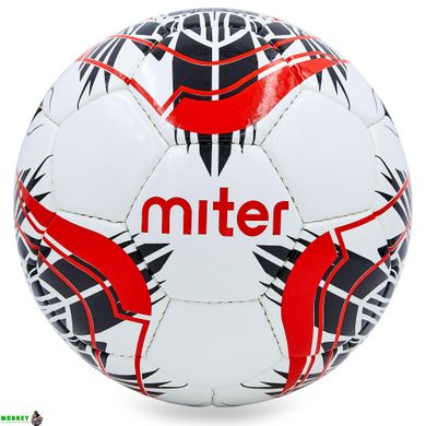 Мяч футбольный №5 PU ламин. MITER FB-6762-2 белый (№5, 5 сл., сшит вручную)