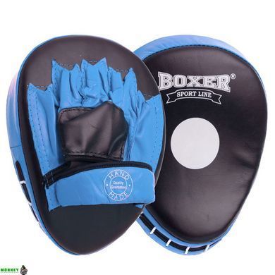 Лапа Вигнута для боксу та єдиноборств BOXER 2010-01 Чорний-червоний 19х23х4см 2шт