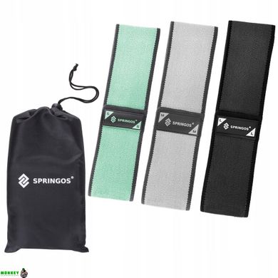 Резинка для фітнесу та спорту із тканини Springos Hip Band 3 шт FA0112