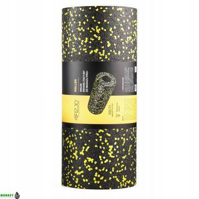 Массажный ролик (валик, роллер) гладкий 4FIZJO EPP PRO+ 33 x 14 см 4FJ0055 Black/Yellow