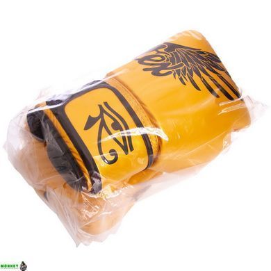 Перчатки боксерские кожаные FAIRTEX BGV1-FALCON 16 унций золотой-черный