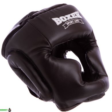 Шолом боксерський з повним захистом шкірозамінник BOXER 2036 М-L кольори в асортименті