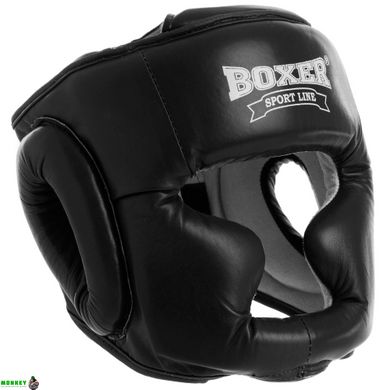 Шолом боксерський з повним захистом шкіряний BOXER Элит 2033-1 М-L кольори в асортименті