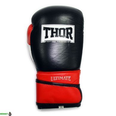 Перчатки боксерские THOR ULTIMATE 14oz /Кожа /бело-черно-красные