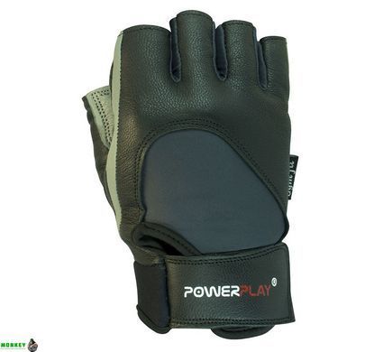 Рукавички для фітнесу PowerPlay 1556 Чорно-Сірі M
