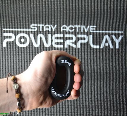 Эспандер кистевой силиконовый PowerPlay PP-4324 Hand Grip Ring Hard 25 кг. Черный