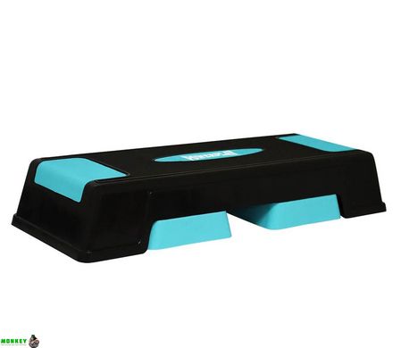 Степ-платформа PowerPlay 4329 (3 уровня 12-17-22 см) Черно-голубая