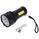 Ліхтарик ручний світлодіодний X-BALOG BL-S11 (пластик, 8 LED, COB, USB-вхід, р-р 14,2х7см, чорний)