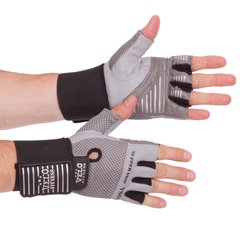 Перчатки для фитнеса и тяжелой атлетики VELO VL-8122 S-XL серый-черный