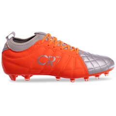 Бутсы футбольная обувь с носком OWAXX 191261-3 R.ORANGE/SILVER размер 40-45 (верх-TPU, оранжевый-серебряный)