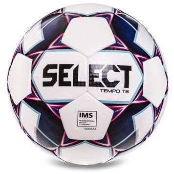 М'яч футбольний SELECT TEMPO TB IMS №5 білий-фіолетовий
