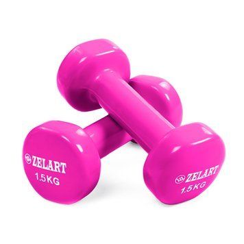 Гантелі для фітнесу з вініловим покриттям Zelart Beauty TA-5225-1 5 Фіолетовий 2шт 1кг