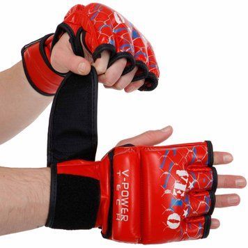 Рукавички для змішаних єдиноборств MMA шкіряні VELO ULI-4032 Червоний L