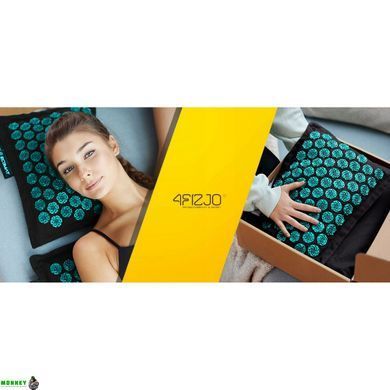 Килимок акупунктурний з подушкою 4FIZJO Eco Mat XL Аплікатор Кузнєцова Black/Blue (P-5907739317452)