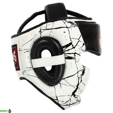 Шлем боксерский с полной защитой кожаный TWN BO-0774 Черный-синий L