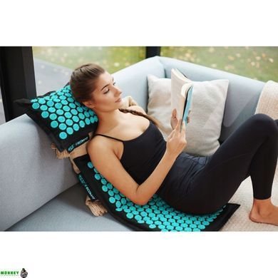 Килимок акупунктурний з подушкою 4FIZJO Eco Mat XL Аплікатор Кузнєцова Black/Blue (P-5907739317452)