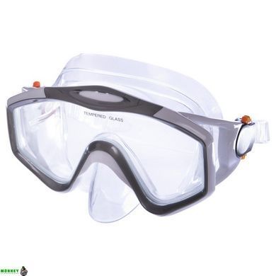 Набор для плавания маска c трубкой Zelart M153-SN124-PVC Синий-серый-прозрачный