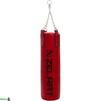 Мішок боксерський Циліндр з ланцюгом ZELART BO-1990 висота 115см червоний
