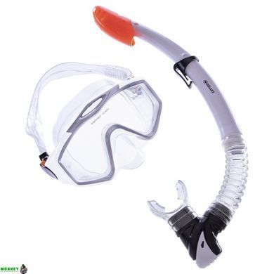 Набор для плавания маска c трубкой Zelart M153-SN124-PVC Синий-серый-прозрачный