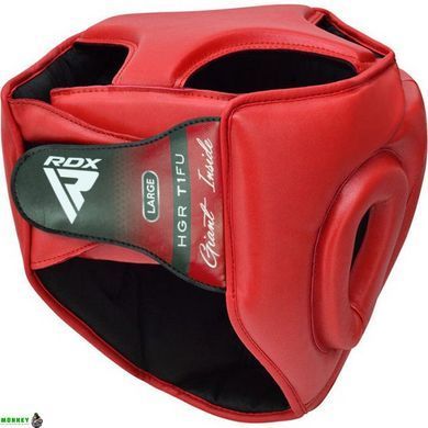 Боксерский шлем RDX T1 Grill Full Red L (капа в комплекте)