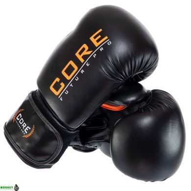 Перчатки боксерские CORE BO-8541 Черный-оранжевый 10 унций