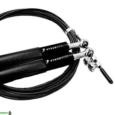 Скакалка скоростная 4yourhealth Jump Rope Premium 3м металлическая на подшипниках 0217 Черная