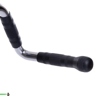 Ручка для тяги York Fitness багатофункціональна з гумовими рукоятками, хром