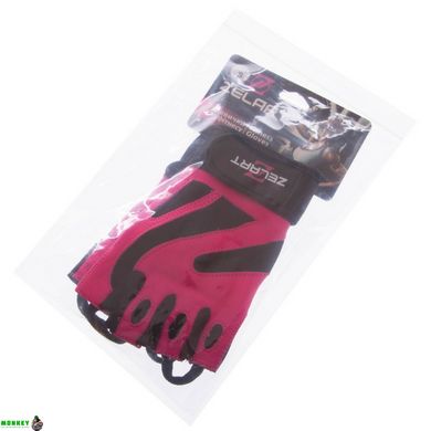 Рукавички для фітнесу жіночі Zelart SB-161738 розмір XS-M чорний-рожевий
