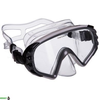 Маска для плавания в пластиковом боксе LEGEND M163-PVC Серый