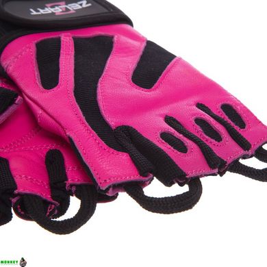 Рукавички для фітнесу жіночі Zelart SB-161738 розмір XS-M чорний-рожевий