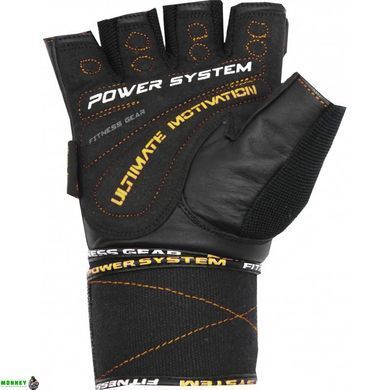 Перчатки для фитнеса и тяжелой атлетики Power System Ultimate Motivation PS-2810 Black Yellow Line S