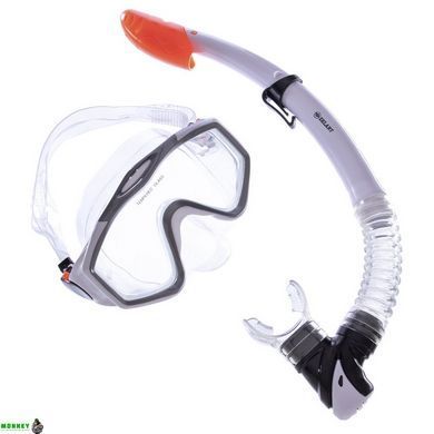Набор для плавания маска c трубкой Zelart M153-SN124-PVC Синий-серый-прозрачный