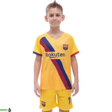 Форма футбольна дитяча SP-Sport BARCELONA MESSI 10 гостьова 2020 CO-1070 (р-р 22-30, зріст 116-165см, жовтий)