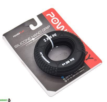 Эспандер кистевой силиконовый PowerPlay PP-4330 Hand Grip Loops Hard 31.5-36 кг. Черный