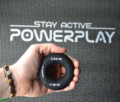 Эспандер кистевой силиконовый PowerPlay PP-4330 Hand Grip Loops Hard 31.5-36 кг. Черный