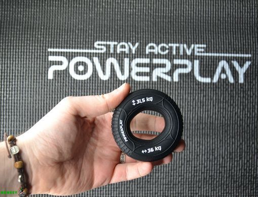 Эспандер кистевой силиконовый PowerPlay PP-4330 Hand Grip Loops Hard 31.5-36 кг. Черный