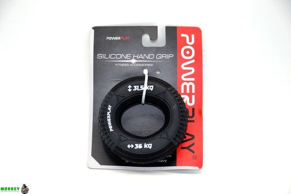 Эспандер кистевой силиконовый PowerPlay PP-4330 Hand Grip Loops Hard 31.5-36 кг. Черный