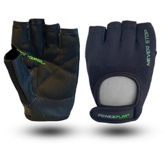 Перчатки для фитнеса PowerPlay 9077 черно-зеленые S