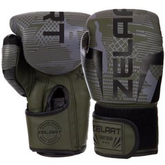 Перчатки боксерские Zelart BO-2533 6-14 унций черный-зеленый