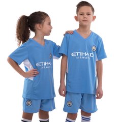 Форма футбольна дитяча MANCHESTER CITY домашня 2022 SP-Planeta CO-3753 (р-р 22-28,8-14років, 120-155см, блакитний-білий)